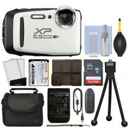 Fujifilm FinePix XP130 16.4MP Digital Camera White Full-HD + 16GB Kit