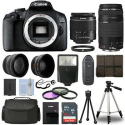 Canon EOS 2000D DSLR Camera + 4 Lens Kit 18-55mm + 70-300mm + 16GB Top Value Kit