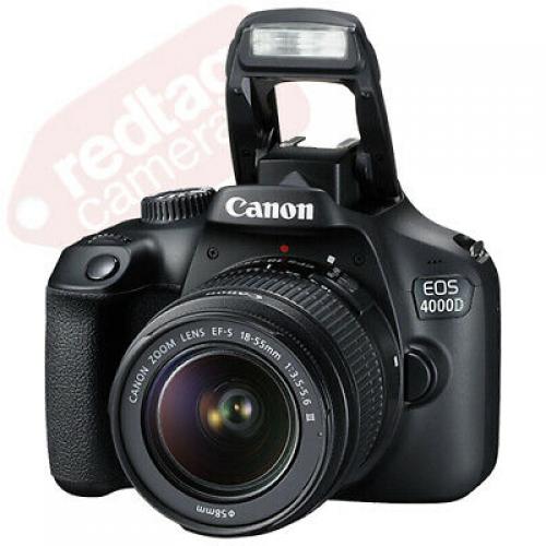 Canon EOS 4000D / Rebel T100 SLR Camera + 3 Lens Kit 18-55mm+ 16GB+ Flash & More