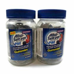 2 Alka-Seltzer PM Gummies Mixed Berry Heartburn & Melatonin Sleep Aid