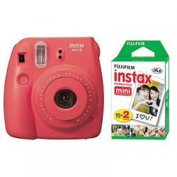 Fuji Instax Mini 8 Fujifilm Instant Film Camera Rasberry+ 20 Sheets Instant Film