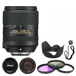 Nikon 18-300mm f/3.5-6.3G ED VR AF-S DX Zoom Lens Bundle Filters Hood Cap Keeper