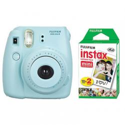 Fuji Instax Mini 8 Fujifilm Instant Film Camera Blue + 20 Sheets Instant Film