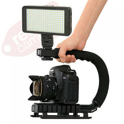 Vidpro LED-230 Video Lighting Kit Diffuser Battery & Charger+ Stabilizing Handle