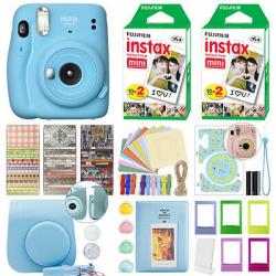 Fujifilm Instax Mini 11 Instant Film Camera Sky Blue + 40 Film Deluxe Bundle