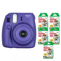 Fujifilm Instax Mini 8 Fuji Instant Film Camera Grape + 100 Sheets Instant Film