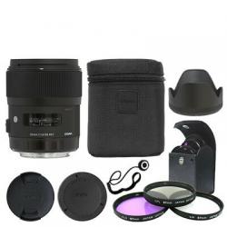 Sigma 35mm f/1.4 DG HSM Art Lens for Canon DSLR Cameras + Deluxe Accessory Kit