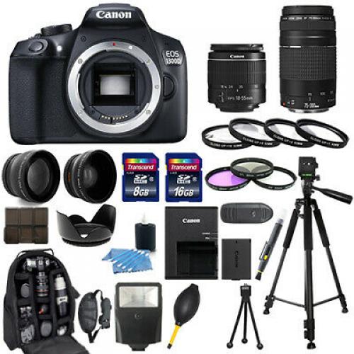 Canon EOS Rebel T6 / 1300D Camera + 18-55mm + 70-300mm + 30 Piece Bundle