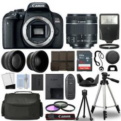Canon EOS 800D SLR Camera Body + 3 Lens Kit 18-55mm IS STM + 16GB + Flash & More