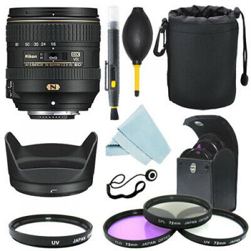 Nikon AF-S DX NIKKOR 16-80mm f/2.8-4E ED VR Lens + Filter Kit + Accessory kit
