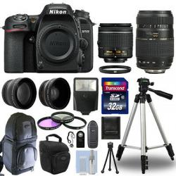 Nikon D7500 Digital SLR Camera + 4 Lens Kit: 18-55mm VR + 70-300mm + 32GB Kit