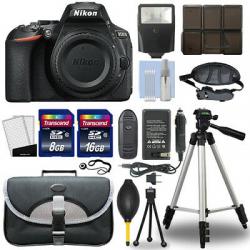 Nikon D5600 24.2 MP Digital SLR Camera Body + 24GB Top Accessory Bundle