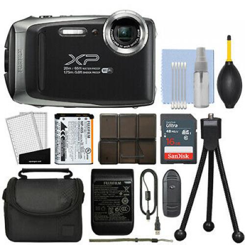 Fujifilm FinePix XP135 16.4MP Digital Camera Dark Silver Full-HD + 16GB Kit