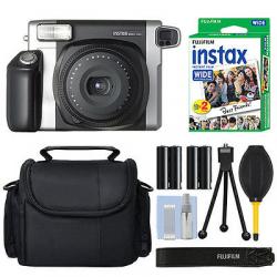 Fujifilm INSTAX Wide 300 Fuji Instant Camera Black + 20 Film Bundle