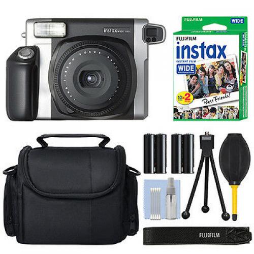 Fujifilm INSTAX Wide 300 Fuji Instant Camera Black + 20 Film Bundle