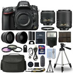 Nikon D610 Digital SLR Camera + 16GB Multi Lens Bundle: 18-55mm + 55-200mm VRII