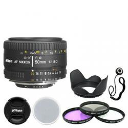 Nikon AF NIKKOR 50mm f/1.8D Lens + Deluxe Accessory Kit