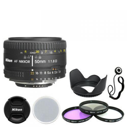 Nikon AF NIKKOR 50mm f/1.8D Lens + Deluxe Accessory Kit