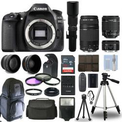 Canon EOS 80D DSLR Camera + 6 Lens 18-55 STM, 70-300, 50, 500 + 32GB PRO KIT!