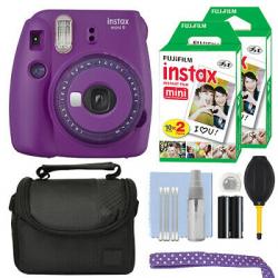 Fujifilm Instax Mini 9 Instant Film Camera Clear Purple + 40 Film Accessory Kit