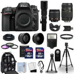 Nikon D7500 DSLR Camera Body + 5 Lens Kit: 18-55mm + 70-300mm + 500mm and More