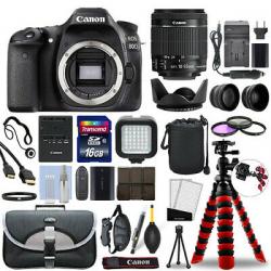 Canon EOS 80D DSLR Camera with 18-55mm IS STM Lens + 16GB Mega Accessory Bundle