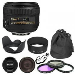 Nikon 50mm f/1.4G AF-S NIKKOR Lens + Deluxe Accessory Kit for Nikon DSLR Cameras