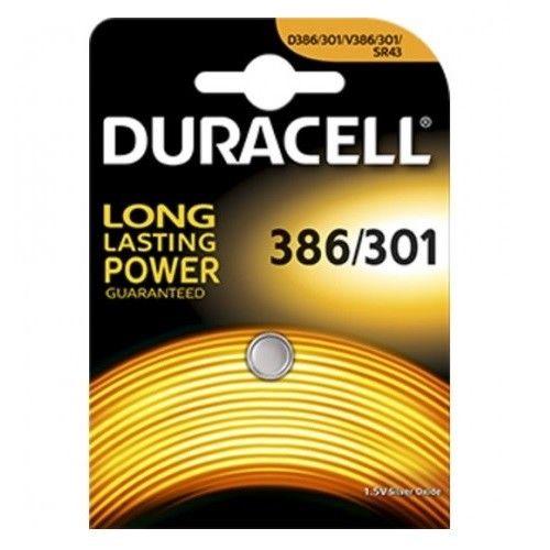 2 Pcs Duracell 301/386 Duralock Silver Oxide 1.5v SR43/SR43W Battery
