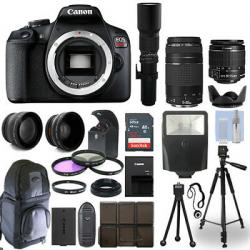 Canon EOS Rebel T7 / 1500D Camera+ 5 Lens Kit: 18-55mm + 70-300mm + 500mm & More