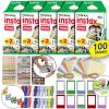 Fujifilm Instax Mini Instant Film Fuji 100 Sheets + Frames & Accessory Décor Set