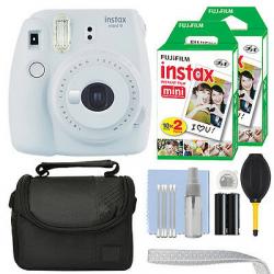 Fujifilm Instax Mini 9 Instant Film Camera Smokey White + 40 Film Accessory Kit
