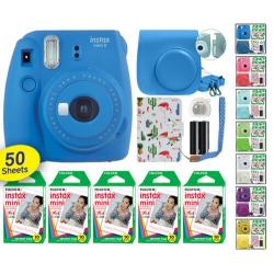 Fujifilm Instax Mini 9 Fuji Instant Camera+ 50 Film Sheets Classy Kit All Colors