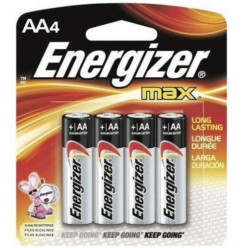 Energizer Alkaline Batteries AA 4 ea