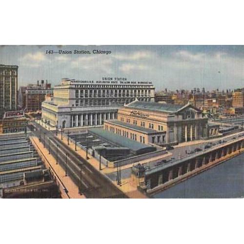 union station chicago 1940s fred harvey photo picture postcard