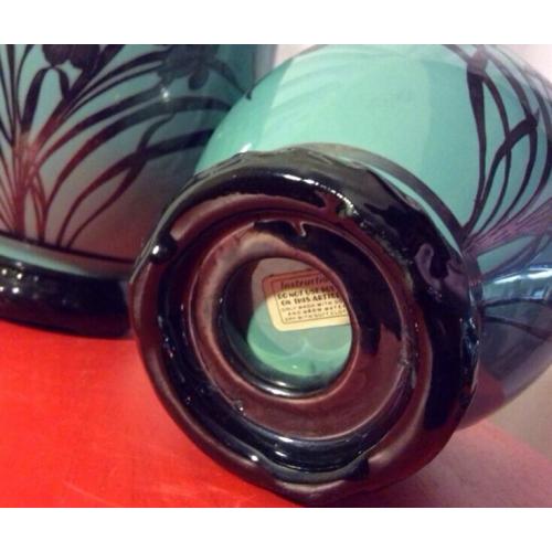 Art Nouveau Cambridge 1895-1920s Sterling silver overlay 2 Teal glass bowls