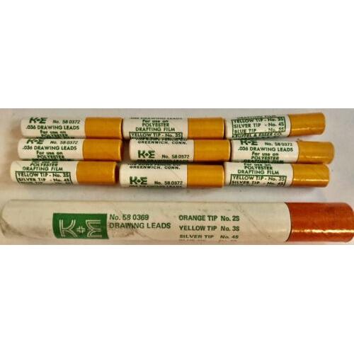 K&E RUWE Drawing Leads One Tube 58-0369 #2s & Nine Tubes 58 0372 #3s