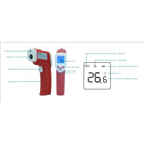 Temperature Gun Non-contact Infrared IR Thermometer Range -58F to 1022F w/ Laser
