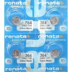 Renata 364 Watch and Calculator Batteries x 4