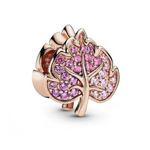New Authentic Pandora Rose Bead Sparkling Pave Leaf 788322 Charm