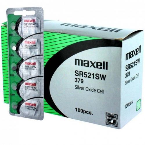 379 MAXELL WATCH BATTERIES SR521SW (5 piece) PSR521 V379 New Authorized Seller