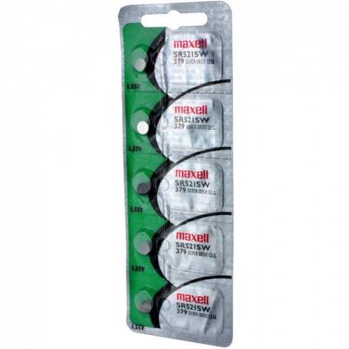 379 MAXELL WATCH BATTERIES SR521SW (5 piece) PSR521 V379 New Authorized Seller
