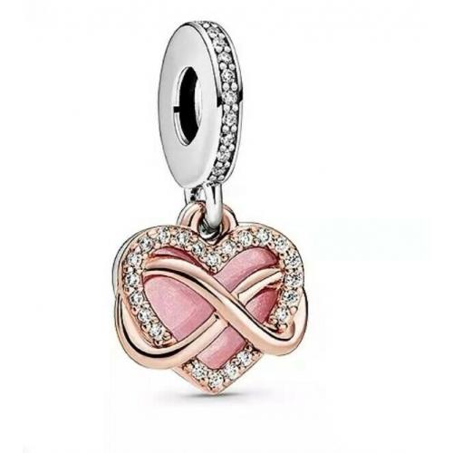 New Authentic Pandora Sparkling Infinity Heart  Rose Collection 788878C01 Charm