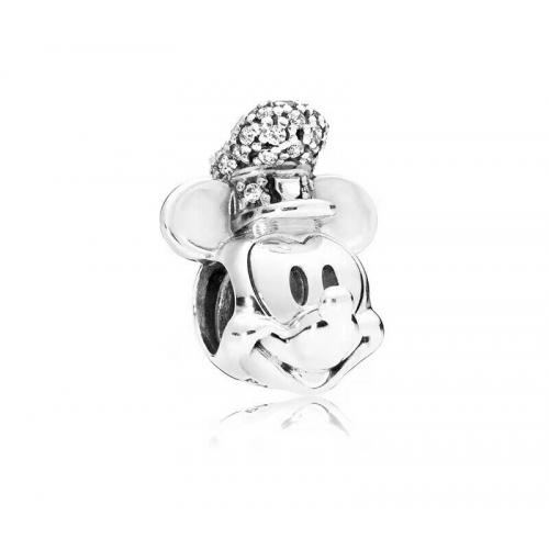Authentic PANDORA Disney Mickey Shimmering Steamboat Willie Portrait Charm797499