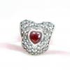 Authentic Pandora Silver 925 ALE In My Heart Ruby Red Charm Bead 791168SRU #RZ