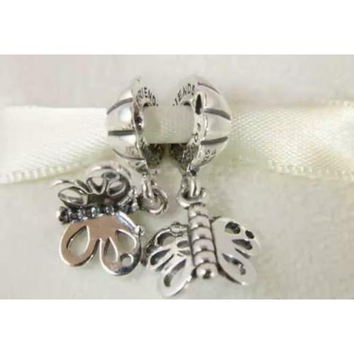 Authentic Pandora S925 Hanging Friends Forever Butterfly Dangle Charm 790531