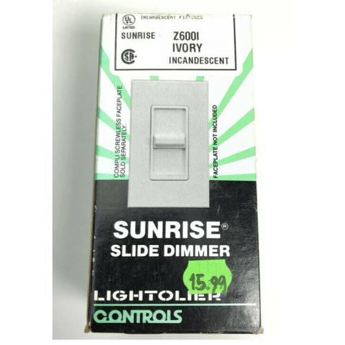 vintage NOS Lightolier Z600-I Sunrise Decora Style Slide Dimmer 600W Ivory