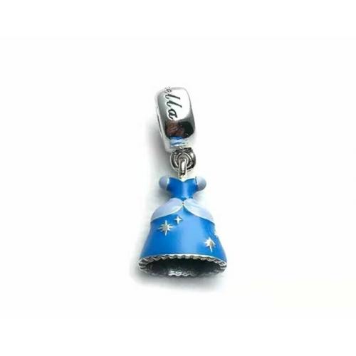 New Authentic Pandora Disney Cinderella Dress Dangle Silver Charm 791578