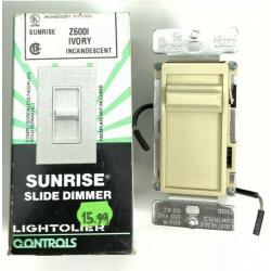 vintage NOS Lightolier Z600-I Sunrise Decora Style Slide Dimmer 600W Ivory