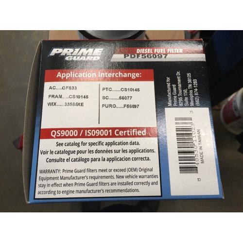 Fuel Filter Prime Guard Fuel Filter PDF56097 Crossover  # 33585XE