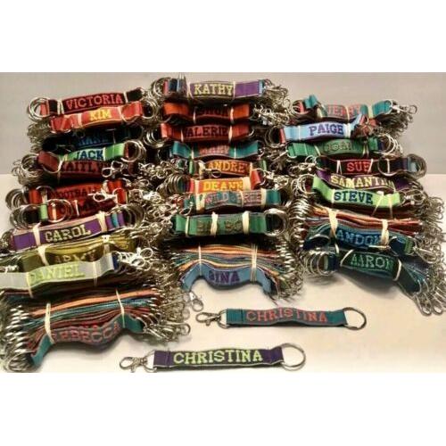 ❤️ BASEBALL Personalized Embroidered Strap Key Rings Keychains Attachment Clasp